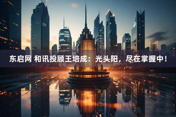 东启网 和讯投顾王培成：光头阳，尽在掌握中！